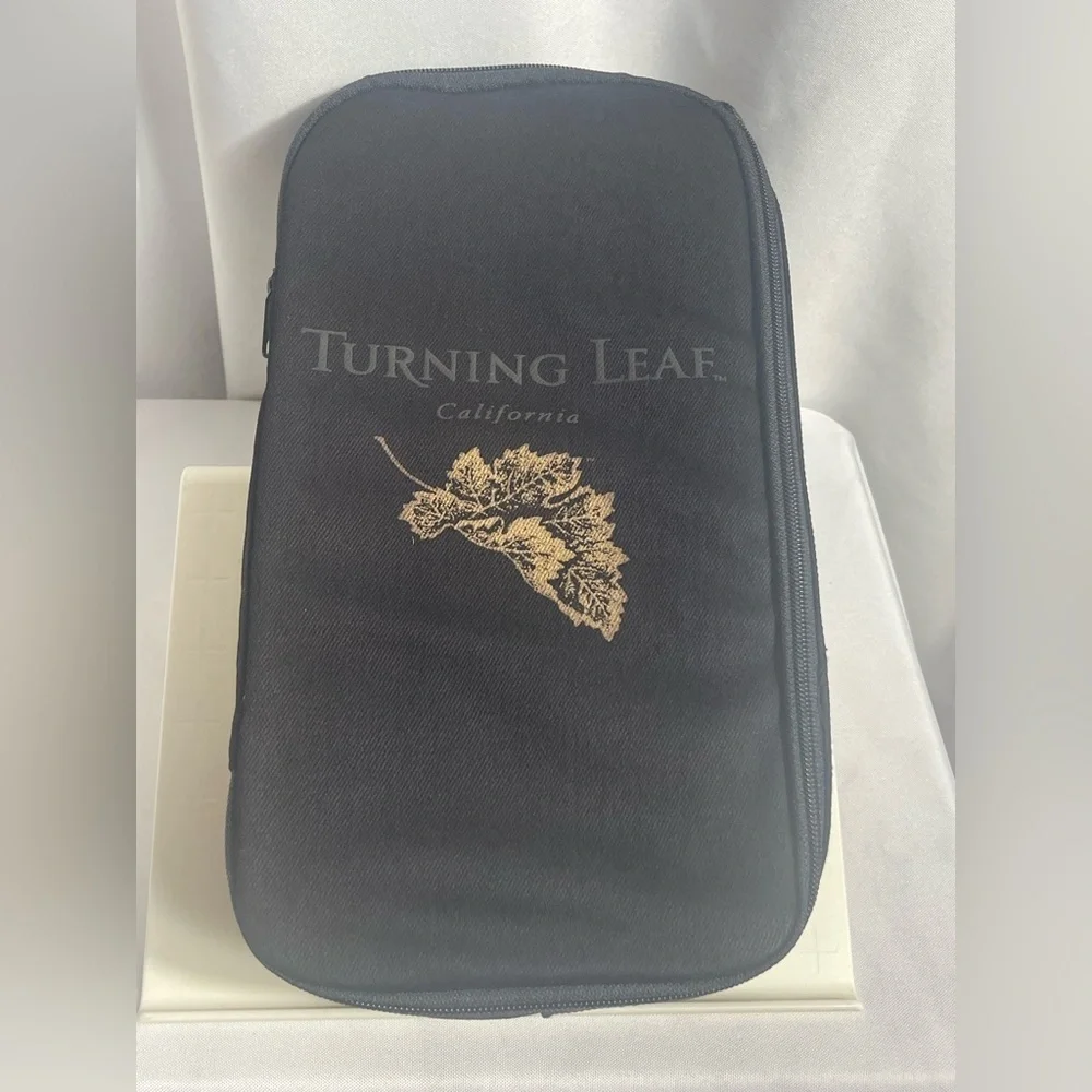Turning Leaf Black Wine Bottle Carry NIB Gifting Wine Lovers Unique Picnic